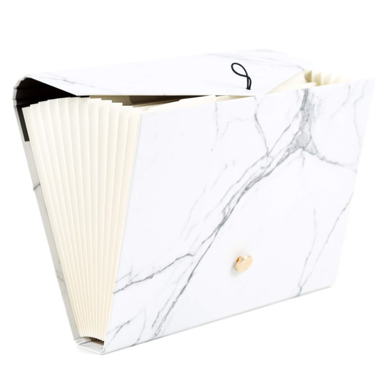 U Brands Fashion Expandable File Folder, Letter Size, 13 Pockets, Marble Print - Image 3